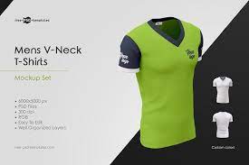 Download Mens V Neck T Shirts Mockup Set
