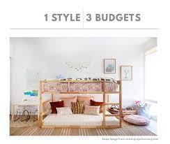 There's a distinct bohemian vibe, but with a modern twist, thanks to a modern rug with boho style can tie the room together, especially when geo accents are involved. 1 Style 3 Budgets Boho Kids Room Love Ding