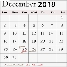 December 2018 Calendar With Public Holidays December 2018 Calendar Printable Calendar Template Printable Calendar Calendar Template