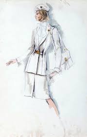 Edith Head Sketch For Pan Am S 1970s Stewardesses Edith Head Sketches Edith Head Designs Edith Head Fashion