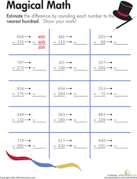 Hover your mouse over any skill name to preview it, then click to practice! Rounding Magical Math Worksheet Education Com