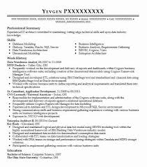 Data Warehouse Analyst Resume Example Analyst Resumes Livecareer