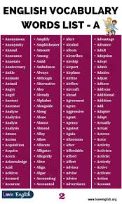 Words That Start With A 235 English Words That Start With The Letter A Love English In 2020 English Words English Vocabulary English Vocabulary Words