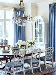 If you like big flowing curtains that puddle when it comes to the type of fabric, it really depends on the look you're going for. Pin By Old Southern Charm Invitati On Interior Design Changing Weekly Dining Room Blue White Dining Room White Decor