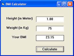 The bmi calculator works out if a child or young person is: Bmi Calculator Created Using Vb6