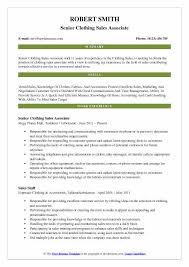 Clothing Sales Associate Resume Samples Qwikresume