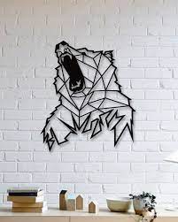 Unique Custom Designed Wall Decoration Product Bear Metal Wall Art Tablolar 3d Baski Dekor