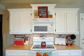 Creating Faux Varied Height Cabinets And A Shelf Over A Stove Staggered Kitchen Cabinets Home Kitchens Kitchen Redo