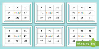 If you want to save paper, print the template. 1 100 Bingo Game Teacher Made