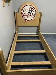 All twin bed frame are made from exceptional materials that give them unparalleled strength and durability. Used Custom Solid Wood Twin Bed New York Yankees Bed Frame With Baseball Posts Ebay