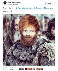 Game of thrones has featured cameos from musicians before, but perhaps no one has been as blatantly noticeable as sheeran putting on a concert for arya. Ed Sheeran Is Joining Game Of Thrones
