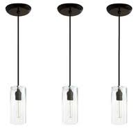 Large Glass Pendant Industrial Lighting Farmhouse Kitchen Island Bar Drop Light Hanging Hurricane Pendent Lighting Bronze Edison Bulb Chandelier Haddock Industrial