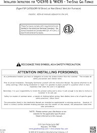 Goodman Mfg Cvc9 95 Users Manual