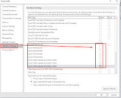 Changing File Block Settings To Enable Old Excel File Types To Be Opened As Normal