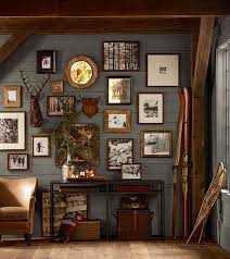 Living areas are centered around outstanding views and warm hearths. Rustic Dark Paneled Gallery Wall From Pottery Barn Cabin Decor Lodge Decor Home Decor