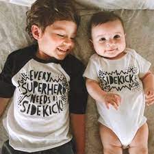 Canis Little Brother Baby Boy Romper Or Big Boy T Shirt Tops Tee Matching Outfit Walmart Com
