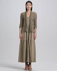 Joan Vass Tape Yarn Knit Cardigan And Tiered Long Tank Dress Timeless Chic And Uniquely American Joan Vass Is The Clothes Dresses Fashion