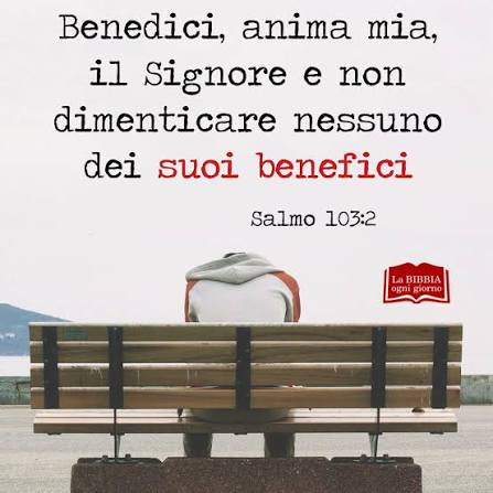 La - Scegli la gratitudine "BENEDICI, ANIMA MIA, IL SIGNORE E NON DIMENTICARE NESSUNO DEI SUOI BENEFICI." Salmo 103:2 Si sedette sulla panchina del parco così tanto depresso che un poliziotto cercò
