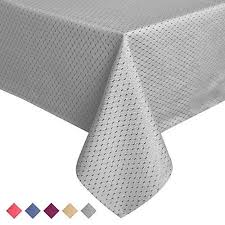 Stain Resistant Spill Proof Waterproof Tablecloth Jacquard Waffle Table Cover Grey Table Cloth Rectangle Oblo Table Top Decor Table Cloth Modern Tablecloths