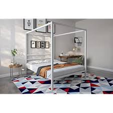 21 posts related to bookcase headboard queen white. Buy Dhp Modern Canopy Bed With Built In Headboard Queen Size White Online In Indonesia B017cp8k5m