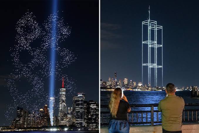 NYC drone show illuminates skies before 9/11 anniversary