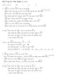 Adele Rolling In The Deep Chords Lyrics Part 1 Piano Chords Chart Lyrics Adele Rolling