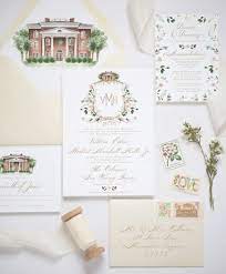 Hand Painted Custom Wedding Invitation Suite By Emily Mayne Studio Painted Wedding Invitation Handpainted Wedding Invitations Custom Wedding Invitations