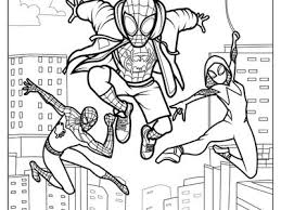 miles morales spiderman coloring page into the spiderverse
