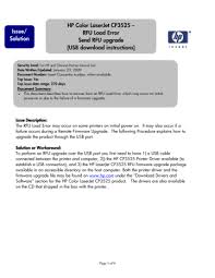 Hp driver every hp printer needs a driver to install in your computer so that the printer can work properly. Rfu Instructions Via Usb Manualzz
