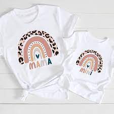 Download Amazon Com Mommy And Me Boho Rainbow Matching Tshirts Mama Mini T Shirts Gift For Daughter From Mom Mothers Day Gift Handmade