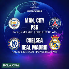 The 2021 liga 1 de fútbol profesional (known as the liga 1 betsson 2021 for sponsorship reasons) is the 105th season of the peruvian primera división, the highest division of peruvian football. Jadwal Leg 2 Semifinal Liga Champions Bisakah Real Madrid Lolos Dari Terkaman Chelsea Di Stamford Bridge Dunia Bola Com