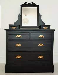 Check spelling or type a new query. Victorian Painted Mahogany Dresser Antique Chest Of Drawers Vintage Black Dressing Table Vinterior