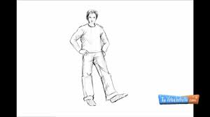 How To Draw A Person Standing Youtube Draw a circle for the upper portion of the head. how to draw a person standing
