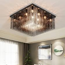 Free shipping on all orders! Black Squared Ceiling Fixture Contemporary Stainless Steel Crystal Ceiling Light Fixtures For Bedroom Takeluckhome Com
