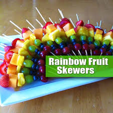 Deep Dark Ganache Cake Rainbow Fruit Skewers Rainbow Fruit Kabobs Food