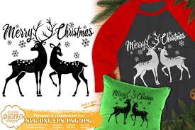 Download Reindeers Svg Merry Christmas Svg Silhouette Files Didiko Designs