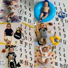 Baby Monthly Milestone Blanket Picture In 2020 Baby Milestone Photos Baby Calendar Baby Month By Month