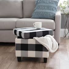 Black And White Buffalo Plaid Chair And Ottoman Black And White Buffalo Check Storage Ottoman Black And White Living Room Plaid Living Room Living Room Design Diy