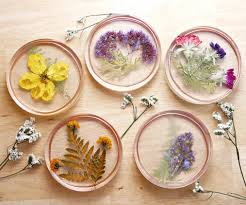 Free shipping on orders $79+! Floral Coasters Custom Made Real Flowers Resin Coasters Etsy Pressed Flower Crafts How To Preserve Flowers Crystal Clear Epoxy Resin