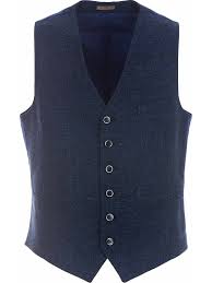 Les côtés arborent, eux, un tissu imprimé en soie qui vient apporter une touche. Gilet Bleu Fonce En Tissu Structure Par Rosi Collection