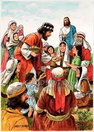 Taking the five loaves and the two fish and looking up to heaven, he gave thanks and broke the loaves. Five Loaves And Two Fishes