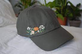 Wildflower And Poppy Hand Embroidered Cotton Baseball Hat Etsy Embroidered Hats Hat Embroidery Hand Embroidered Hat