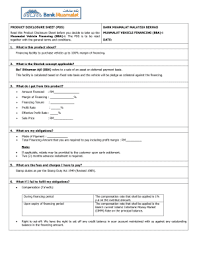 Bank of melbourne offers personal, business and corporate banking as well as wealth management solutions. Fillable Online Product Disclosure Sheet Pds Bank Muamalat Malaysia Fax Email Print Pdffiller