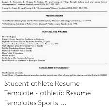 student athlete sports resume template