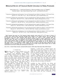 Mechanical properties of stanene under uniaxial and biaxial loading: Pdf Historical Review Of Classical Hadith Literature In Malay Peninsula Abdur Rahman Mohamed Amin Academia Edu