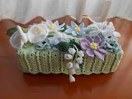 テッシュケースカバー 手編み カラー スズラン カトレア クレマチス アネモネ ハンドメイド 1 かぎ針編みの作品 手編み ハンドメイド