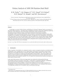 Pdf Failure Analysis Of Aisi 304 Stainless Steel Shaft