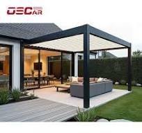 Outdoor Motorized Transparent Solar Panels Pergola Garden Patio Roof  Waterproof Energysaving Similar to Glass Pv Panels Pergola
