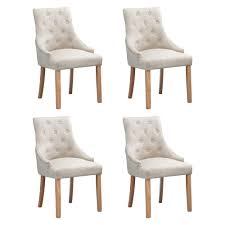 These upholstered dining chairs are just the thing for adding a touch of cottage charm to your dining room. Boju Modern Cream Dining Chairs Armchairs Set Of 4 Kitchen Fabric Upholstered Chairs With Arms Oak Wood Natural Legs Chairs For Restaurant Living Room Side Chairs Beige X4 Buy Online In Angola