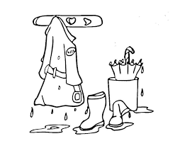 It's wonderful that, through the process of drawing and coloring, the learning about things around us does not only become joyful. Online Coloring Pages Rain Coloring Wet Clothes After The Rain In The Hallway Clothing